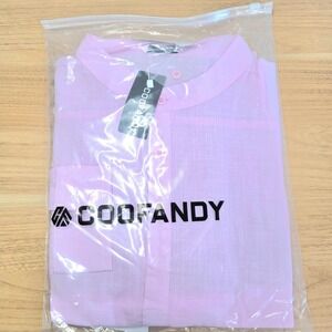 COOFANDY Mens Cotton Linen Henley Shirt Long Sleeve Hippie Casual Top Size Large